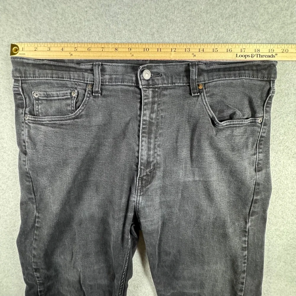 Levis 505 Regular Fit Jeans Mens 38x28 Faded Black Good Straight Leg Denim
